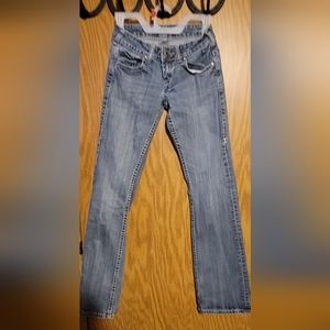 Cowgirl tuff longhorn Silver bootcut Jeans size 25x 35